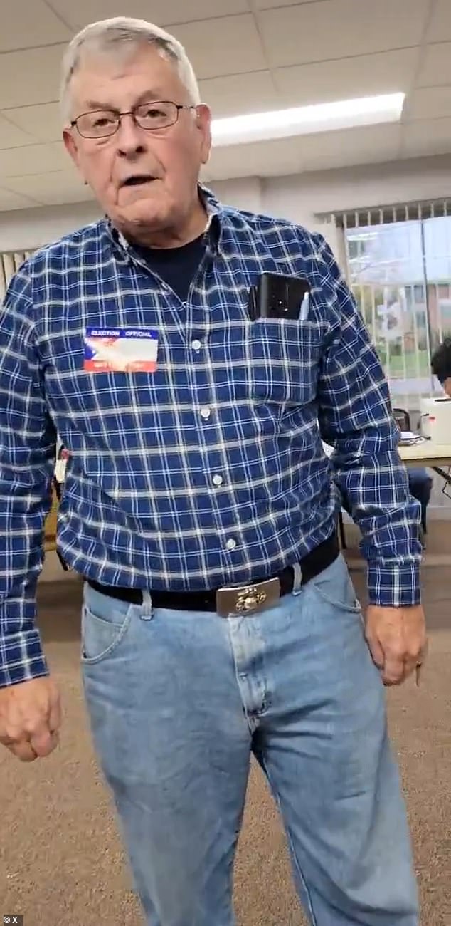 This poll worker told him he had to take off his hat because it contained party or delegate affiliation.