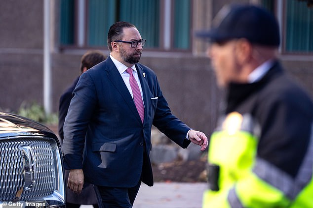 Jason Miller arrives with President-elect Donald Trump's motorcade at Hyatt Regency Capitol Hill