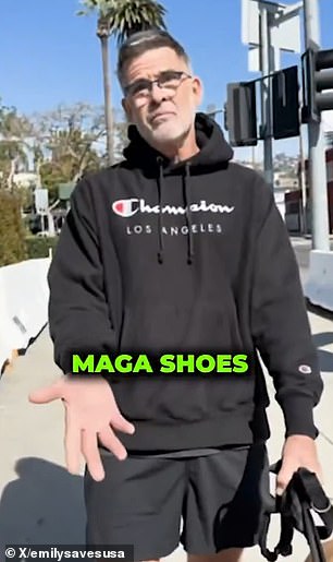 Morgan Spotted Emily Wilson's MAGA-Themed Red Shoes in West Hollywood