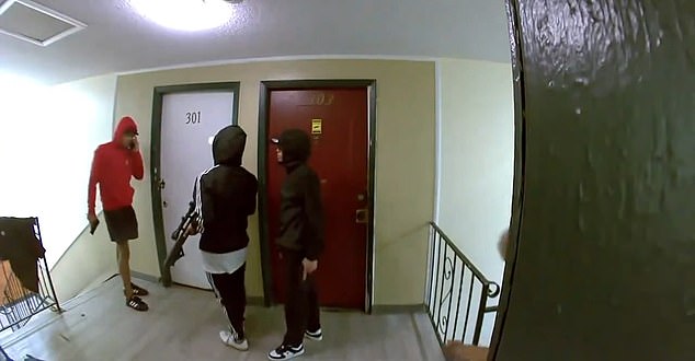 Footage of the gang's activities in Colorado appears to show the armed gang taking control of an apartment complex