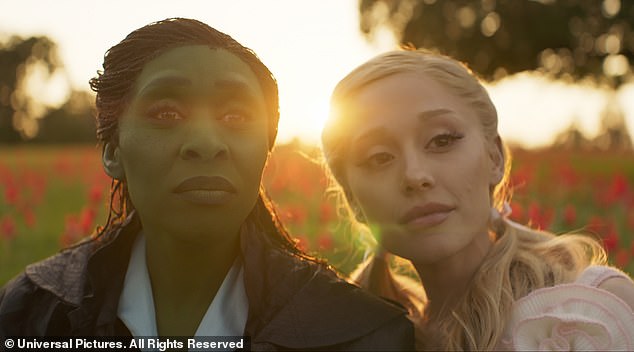 Cynthia plays Elphaba in the successful musical adaptation alongside Ariana's Glinda