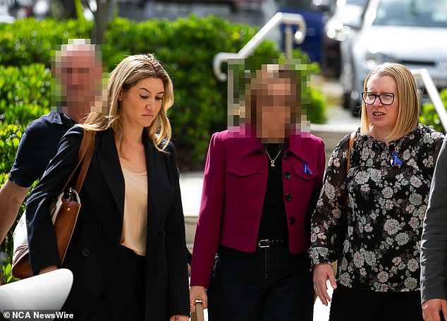 William Tyrrell's adoptive mother (centre) sobbed as she was questioned closely in court by the lawyer for the secretive New South Wales Crime Commission.