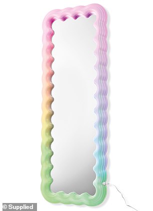 Shoppers can also purchase a fun $59 light-up wavy floor mirror