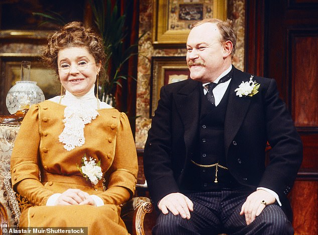 The English actor passed away in his sleep last month at the age of 90, leaving behind his beloved wife, Fawlty Towers star Prunella (pictured in 1986).