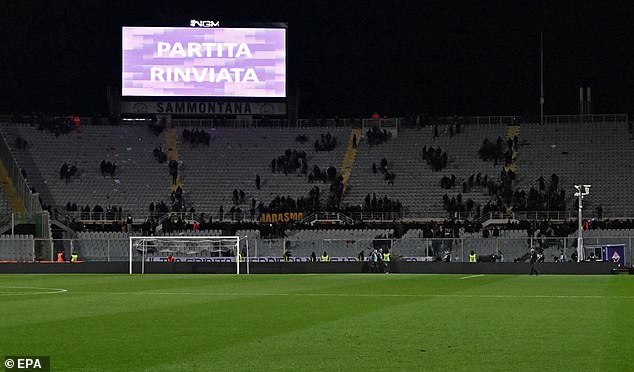 Supporters left the stadium after a message confirmed the match had been abandoned