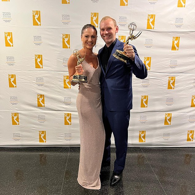 Fired News12 Long Island reporter Rachel Yonkunas is seen in photos from her Instagram page after her Emmy win eight years ago while working for a network in Albany