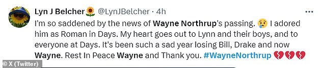 Fans also voiced their opinion on the forum, with some referencing the deaths of Days of Our Lives actors Bill Hayes and Drake Hogestyn earlier this year.