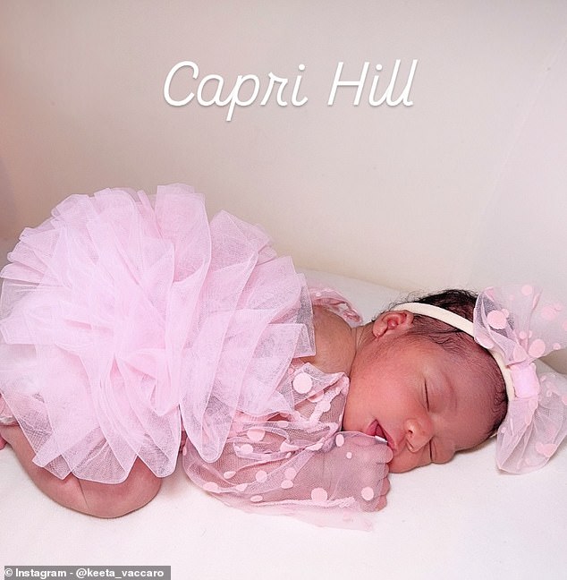 In a separate post, Keeta posted a photo of Capri, reportedly Hill's eighth child