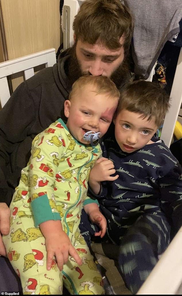 Mr Seddon was the beloved father of two young children, Jax (left) and Mason (right).