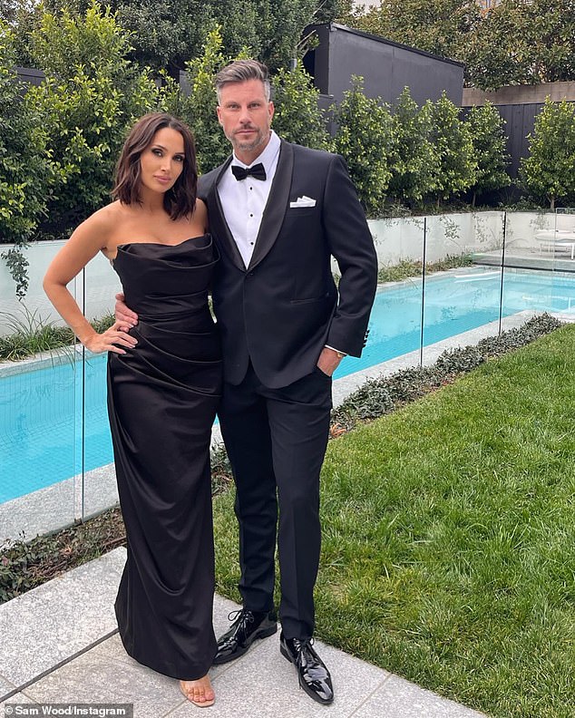 The fitness mogul is married to Snezana Wood (née Markoski), whom he met on the third season of The Bachelor in 2015. Both pictured.