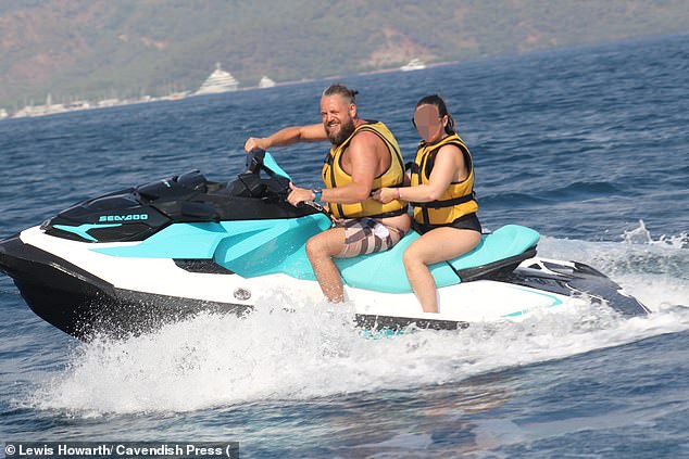 Howarth appeared to enjoy his sunny getaway and could be seen riding a jet ski, taking selfies with camels and driving a beach buggy in social media snaps.