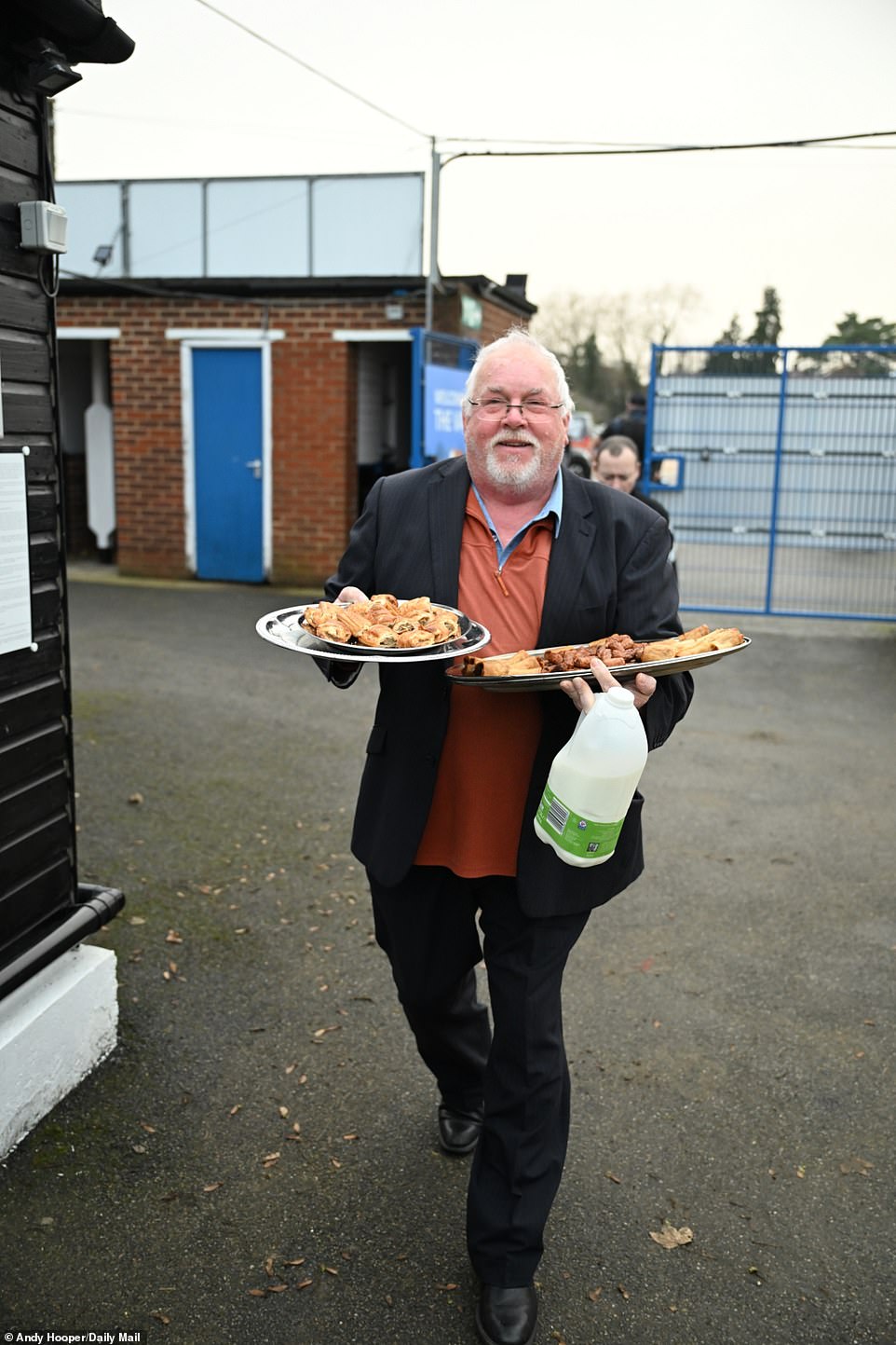 It was all hands on deck as Wealdstone staff rushed to prepare refreshments for supporters at Grosvenor Vale.