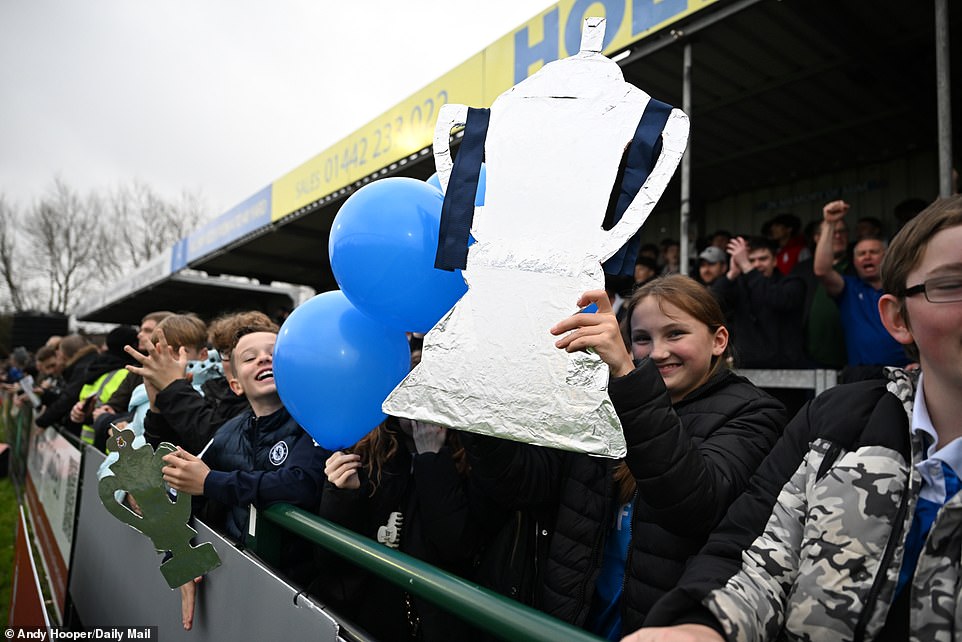 With a sense of faith in the air, several supporters flocked to the Wealdstone ground armed with tinfoil cutouts of the FA Cup.