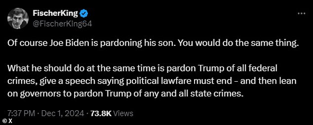 1733148456 931 Americans are urging Biden to pardon Trump after he showed