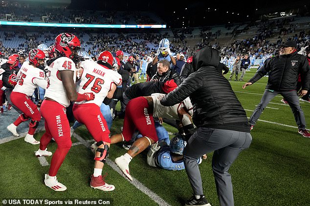 Another fight instigated by flag planting occurred in Chapel Hill, North Carolina, on Saturday night.