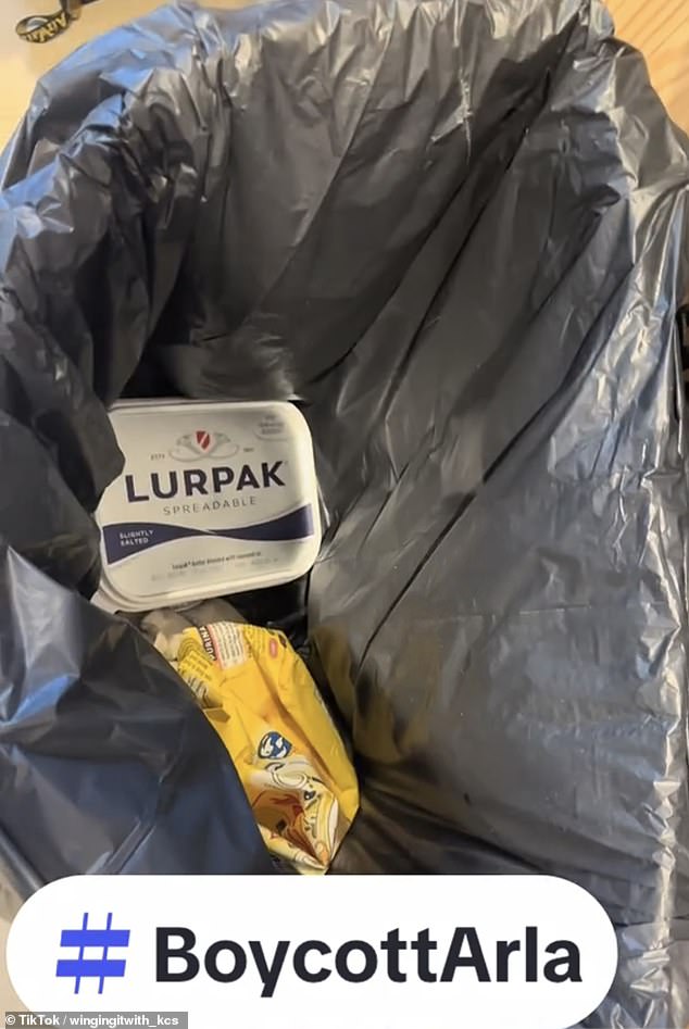 TikTokers have shared videos demonstrating their boycott by throwing food products into the trash.