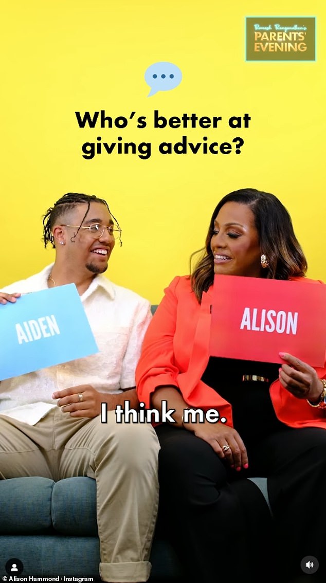 Alison and Aidan appeared in a social media video last month as part of a preview of new game show Romesh Ranganathan 's Parents' Evening.