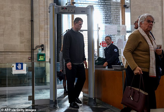 New Zealander Dylan Hayes, accused of failing to prevent a crime, goes through security checks as he arrives for his trial at the Bordeaux court in Bordeaux, southwestern France, on December 2, 2024.