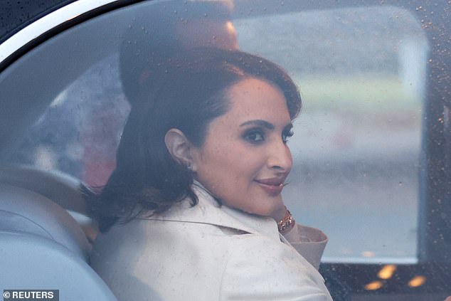 The emir arrived at Stansted Airport on Monday accompanied by his first wife and second cousin, Sheikha Jawaher bint Hamad Al Thani (pictured).