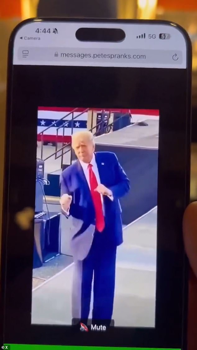 The link took users to a hilarious video of Trump dancing