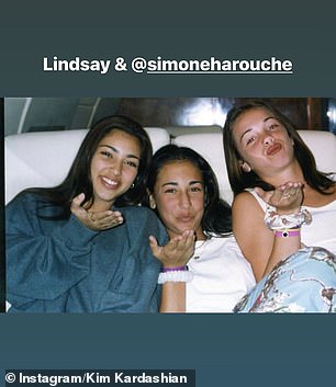 Over the summer, Kim posted two photos from the '90s to celebrate her childhood friend Lindsay May's birthday.