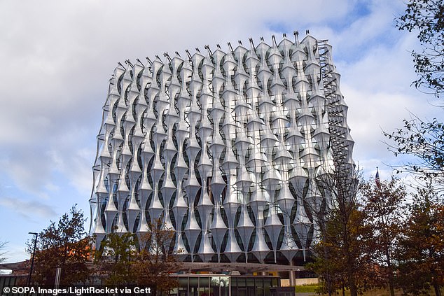 A photo of the US Embassy in London, which officially opened in 2018