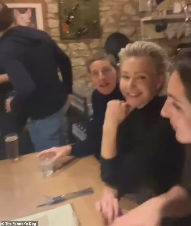 Ellen and Portia were seen settling into their new surroundings in the Cotswolds last week by enjoying a night out at Jeremy Clarkson's pub, 'The Farmer's Dog'