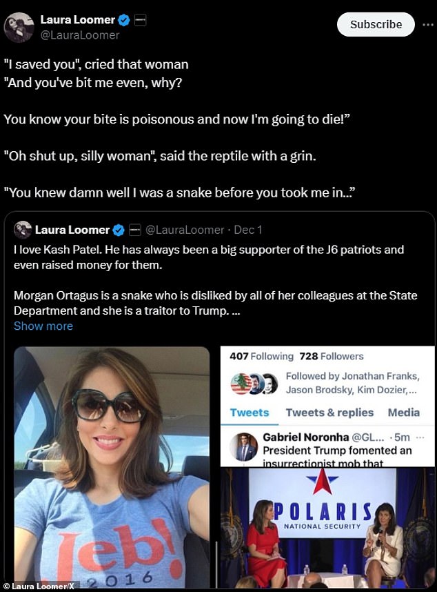 1733184641 309 Laura Loomer Leads MAGA Fans in Warning Trump Theres a