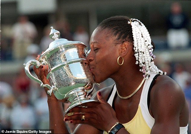 He holds the record for most Grand Slam singles titles in the Open Era with 23; Pictured after winning the US Open final in 1999.