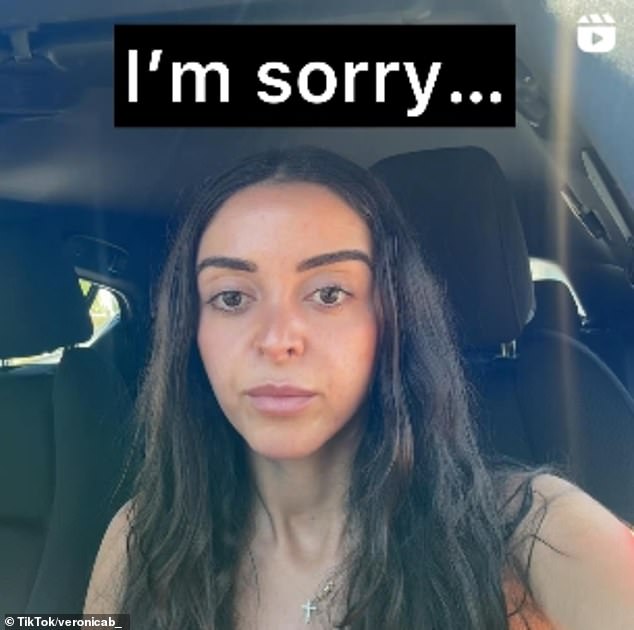 The influencer addressed the criticism almost a week later with an apology that initially seemed genuine, before quickly taking on a sarcastic tone (pictured).