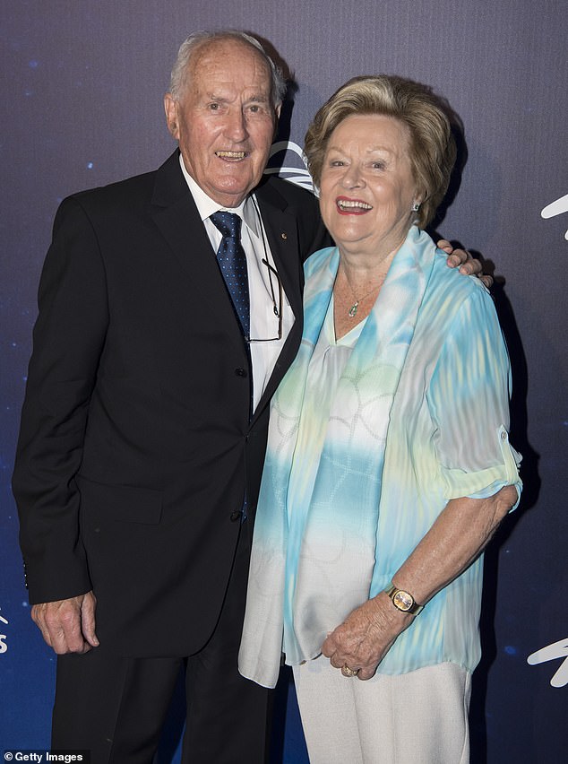 Neale Fraser and his wife Thea attend the annual Legends Luncheon at the 2018 Australian Open