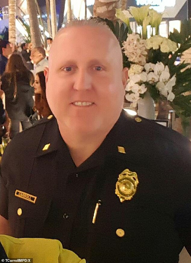 Deputy Chief Thomas Carroll, pictured, allegedly acknowledged Morales' vendetta against her and told him: 'Wes, we know what this is about. Let's make this go away. You know it's not going to stop.