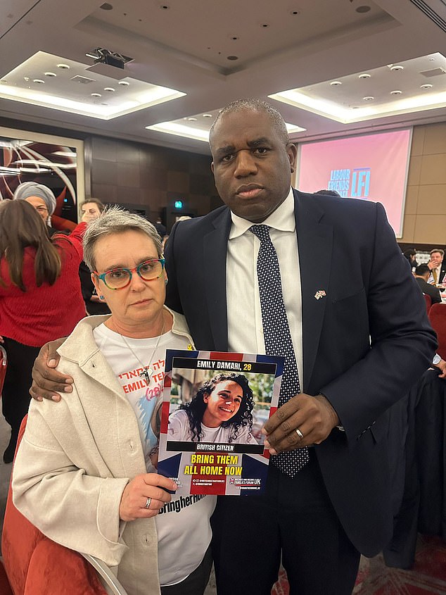 Mandy Damari, pictured with Foreign Secretary David Lammy on December 2.