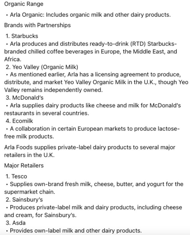 1733225734 551 Lurpak Cravendale Tesco even Starbucks full list of contaminated Bovaer