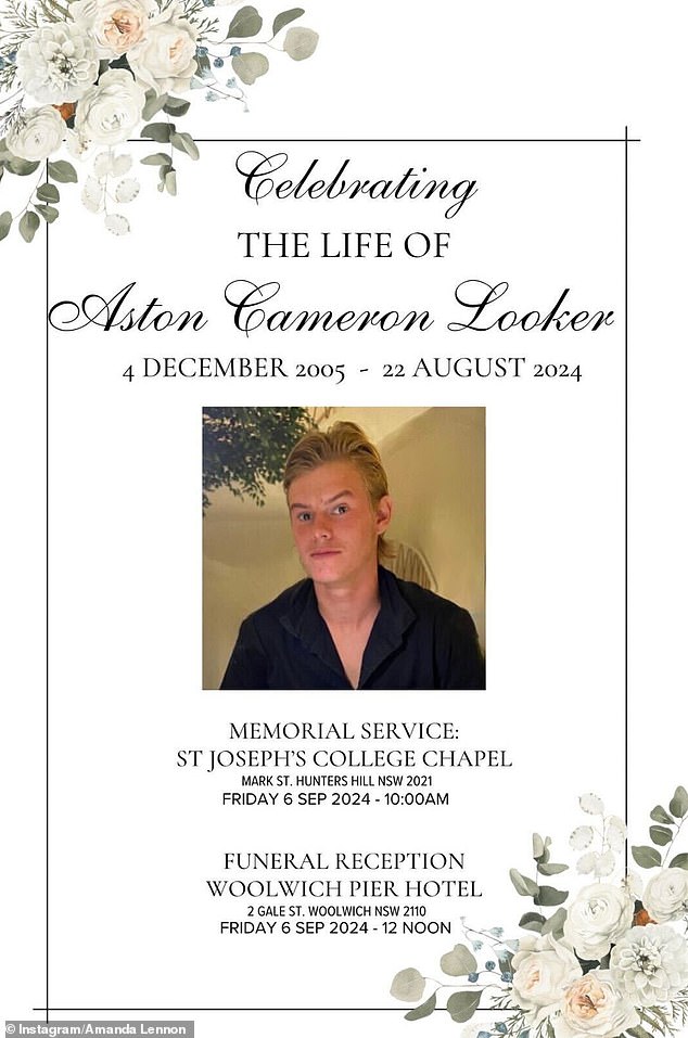 Aston Looker was buried in September where he attended high school.