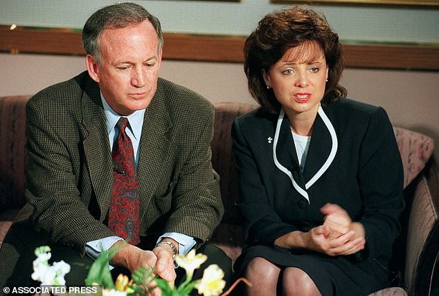 John and Patsy Ramsey are shown meeting reporters on Thursday, May 1, 1997.