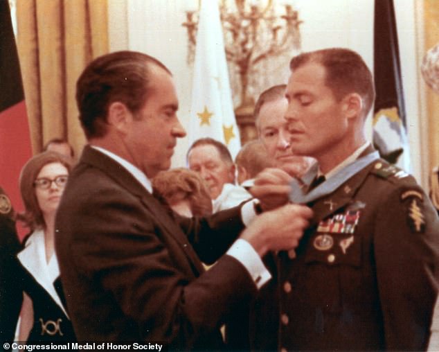 Howard received his Medal of Honor from President Nixon at the White House on March 2, 1971