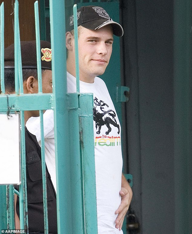 Matthew Norman is seen behind bars in 2007 at Bali's famous Kerobokan prison.