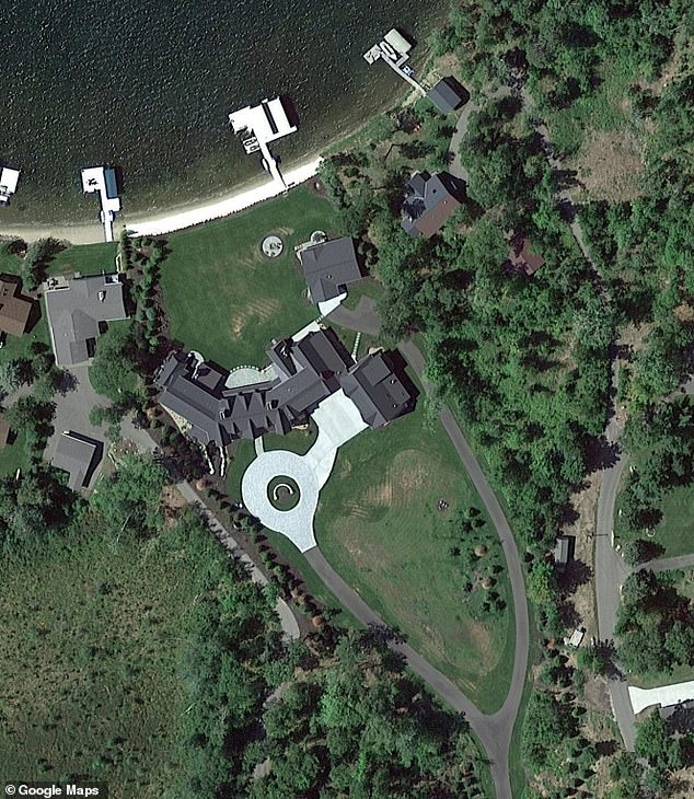 The masonry magnate – who lives in Webster just two hours away – explained his reasons for flying on, saying it is important to him as a father. Pictured is the property, just a 2.5-hour drive from his family's full-time home in Webster