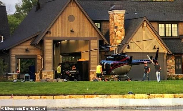 The city, meanwhile, claims it received a renewed stream of complaints last summer — when Scheiffer is typically seen around town. They also insist he is not legally allowed to store the helicopter on the property, as seen here this summer, as it is not an airport.