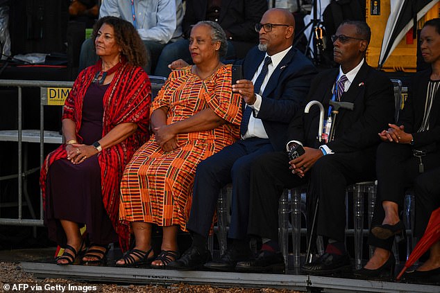 Three descendants of William Tucker, the first African-American slave born in what is now the United States, attended Biden's remarks. Wanda Tucker (center) is faculty chair of psychology, philosophy and religious studies at Rio Salado College and met with Biden on Monday