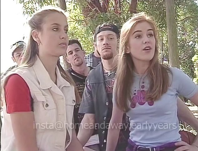 Isla Fisher in a scene from Home and Away (far right)