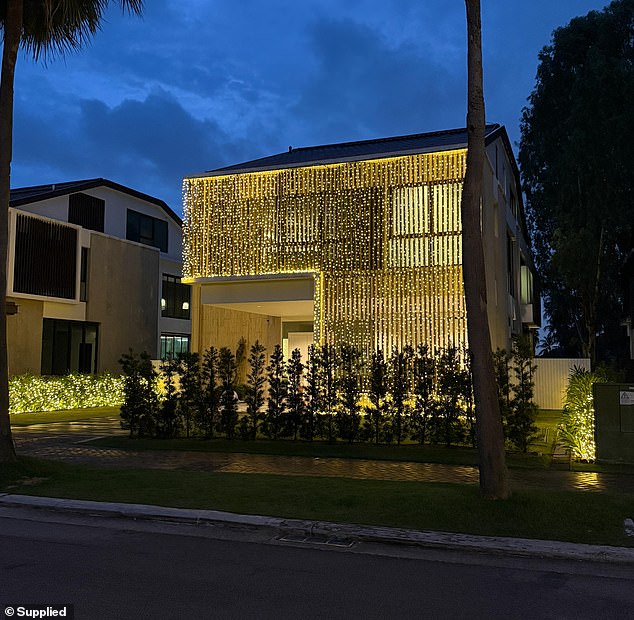 The exterior of their sprawling home on Sentosa Island was fully illuminated by 11-metre custom curtain lights, while adding a luxurious touch to the property for the festive period.