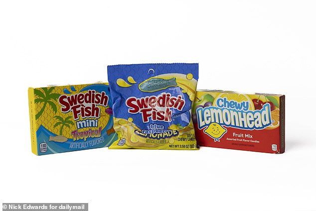 A previous MailOnline investigation found that banned white mineral oil was found in Swedish Fish and Lemonhead sweets sold in American sweet shops across London.