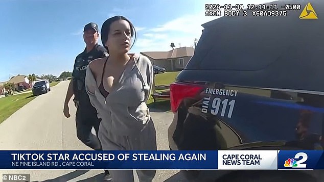 She was arrested Saturday for the Nov. 20 shoplifting incident — just 10 days after her first arrest for theft from the same store