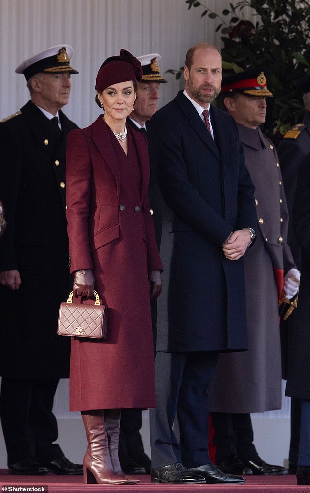 All eyes were on the Princess of Wales as she returned to the public spotlight in her most important official role since her shocking cancer diagnosis earlier this year (she is pictured today alongside Prince William at the Guards Parade at Horse).