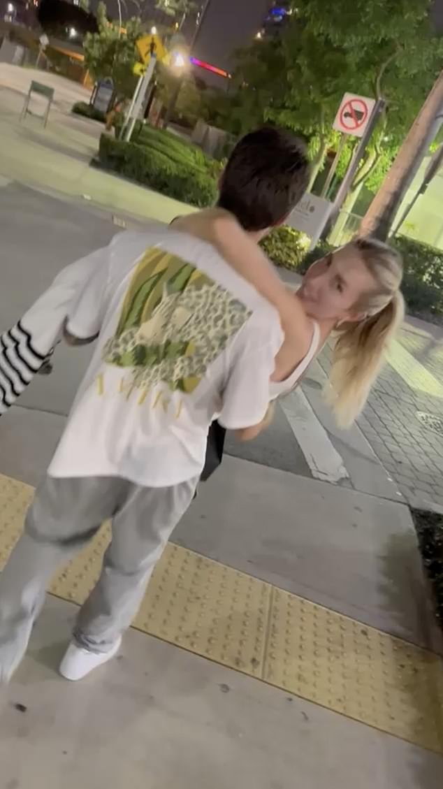 In a never-before-seen clip, Liam was filmed carrying Kate Cassidy down a Miami street.