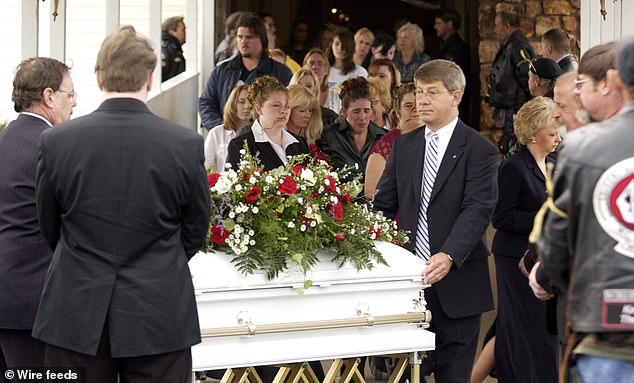 Rowan's casket during her funeral in 2007 (photo). Rowan was described as a hardworking and loving child