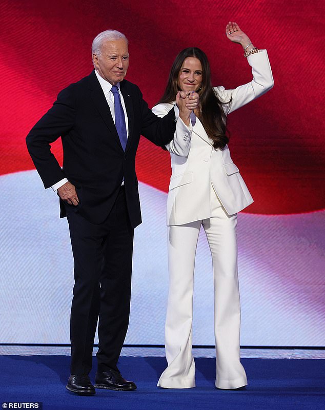 The Sussexes have also collaborated with the Bidens on projects such as Harry's Invictus Games. Joe and Ashley are pictured above.