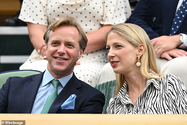 Thomas Kingston and Lady Gabriella Kingston courtside on the second day of the Wimbledon Tennis Championships last year.